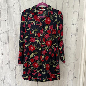 C&E Floral Long Sleeve tunic Dress